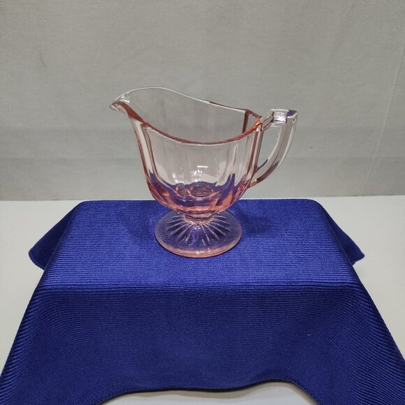 Heisey Flamingo Pink Depression Glass Footed Creamer Circa 1930s Excellent Cond. - Picture 1 of 8